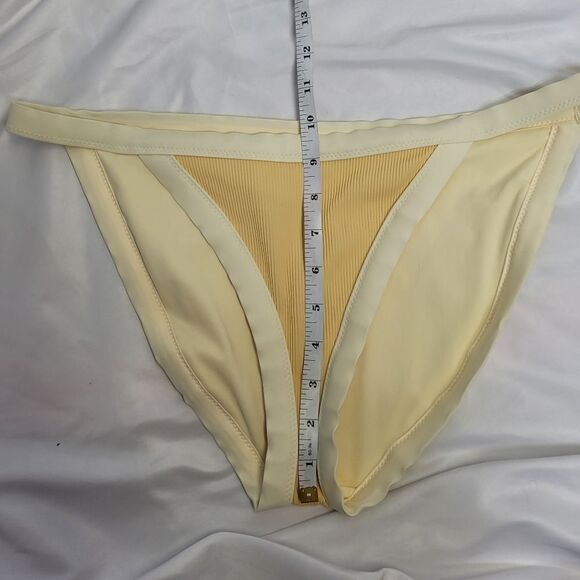 NEW AERIE floral triangle bikini top and ribbed high cut bottoms L - Picture 8 of 12